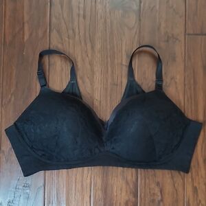 Torrid Black Lace 360 Back Slimming Wire Free Pushup Plunge Bra size 46D